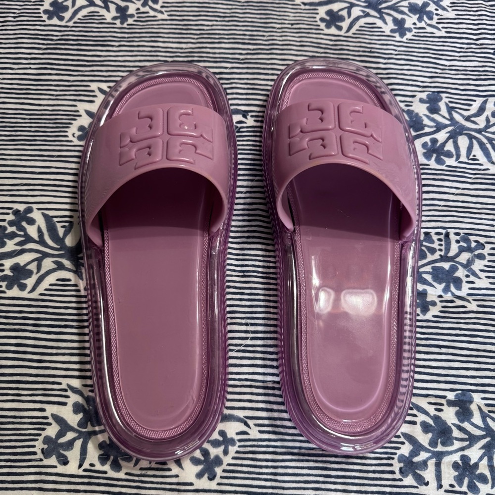 Tory Burch Bubble Jelly Purple Slide Sandals - Picture 5 of 9